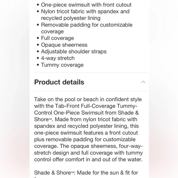 Shade & Shore Tummy Control Green Palm Print One-Piece Swimsuit - Picture 4 of 7